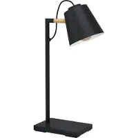 Eglo Stijlvolle Bureaulamp Lacey Zwart Met Houtlook