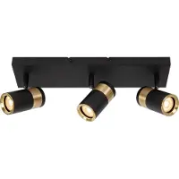 Lucide Plafondlamp Gorik 3 Lichts Zwart Met Goud