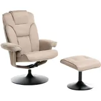 Beliani NYKS - Relaxfauteuil met voetenbank - Taupe - Polyester