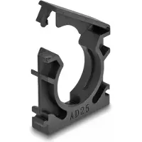 DeLOCK Cable sleeve holder with locking clip 25 mm 4 pieces black