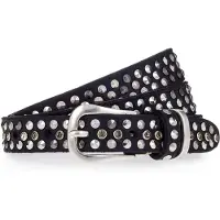 B.belt Studded belt Leer 100 cm zwart