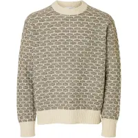 Selected Trui 'SLHKeith' beige / zwart