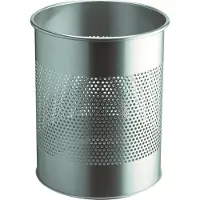 Durable 3310 331023 Prullenbak 15 l (Ø x h) 260 mm x 315 mm Metaal Zilver 1 stuk(s)