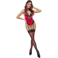 Cottelli collection - kanten body met halternek - rood - M