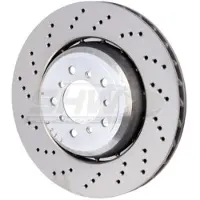 SHW 08-13 BMW M3 4.0L Left Front Cross-Drilled Lightweight Brake Rotor (34112283801)