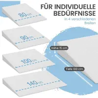 Aktiv shop GmbH Bed Wigkussen Steunkussen - 140x100 cm, Visco Mineraal Schuim, Orthopedisch Rugsteunkussen, Anti Reflux Kussen voor Bed