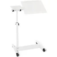 Aktiv shop GmbH Laptoptafel op Wielen – In Hoogte Verstelbaar – Bedtafel met kantelbaar Tafelblad – Wit