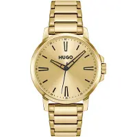 HUGO Analoog horloge 'Smooth' goud