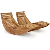 Garden Point Set van twee Kanpur houten ligstoelen