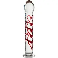 Gildo - Glazen G-spot/Prostaat Dildo Met Hartjes No.30 - 17 cm
