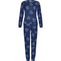 Rebelle Zachte perzikfleece pyjama harten | Maat 50