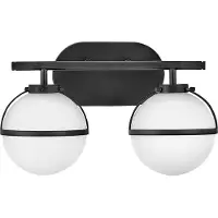 HINKLEY Wandlamp Hollis, dimbaar, zwart, Badkamer, metaal, Wandlamp