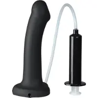 Strap-On-Me - Dildo Met Spuit Mogelijkheid - Zwart - Ø 3.6 cm x 19.60 cm