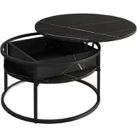 Vicco Marlo Salontafel – 77 x 77 cm Zwart/marmer-wit