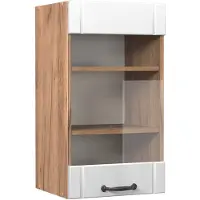 Vicco Fame-Line Glazen keukenkast – 40 cm Wit Landhuis