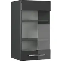 Vicco Fame-Line Glazen keukenkast – 40 cm Antraciet Hoogglans