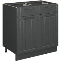 Vicco Keukenonderkast Fame-Line Donkergrijs 80 cm , WB Marmer, Model 56909
