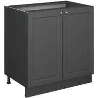 Vicco Keukenonderkast Fame-Line, Anthrazit-Gold landelijk/Antraciet, 80 cm antraciet werkblad
