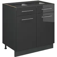 Vicco Fame-Line Keukenonderkast – 80 cm, WB Eik Antraciet Hoogglans