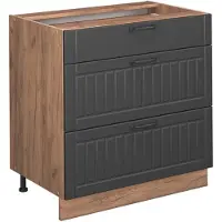 Vicco Fame-Line Keukenonderkast – 80 cm met 3 laden, WB Antraciet Donkergrijs