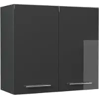 Vicco Fame-Line Glazen keukenkast – 80 cm Antraciet Hoogglans