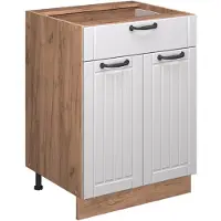 Vicco Fame-Line Keukenonderkast – 60 cm met lade, WB Marmer Wit Landhuis