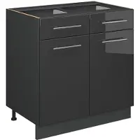 Vicco Fame-Line Keukenonderkast – 80 cm zonder werkblad Antraciet Hoogglans