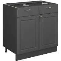 Vicco Fame-Line Keukenonderkast – 80 cm, WB Marmer Anthrazit-Gold Landhaus