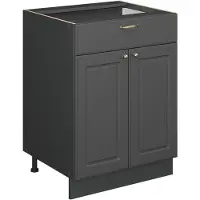 Vicco Fame-Line Keukenonderkast – 60 cm met lade, WB Eik Anthrazit-Gold Landhaus