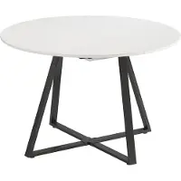 Vicco Eettafel Loyd, Wit/Zwart, 120-160 x 120 cm uitschuifbaar