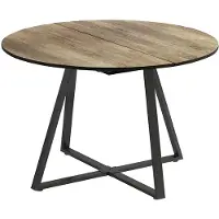 Vicco Eettafel Loyd, Eiken rustiek/Zwart, 120-160 x 120 cm uitschuifbaar