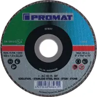 Promat /Tecwerk Doorslijpschijf | universeel | D125x1mm recht | RVS / staal / steen | gat 22,23 mm - 4000841050
