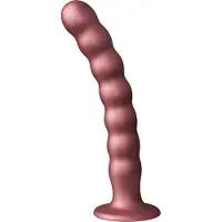 Ouch! Geribbelde G-spot dildo met zuignap 20.5 cm - Rose Goud