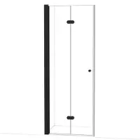 Maxaro Diamond Douchedeur | 80 cm Mat zwart Vouwdeur | Douchedeur glas | Glazen Douchedeur | Nisdeur Douchewand