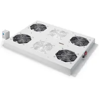 Digitus DN-19 FAN-4SRV: dakventilatie-unit, 4 ventilatoren, lichtgrijs (RAL7035)