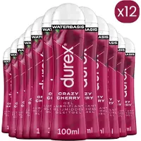 Durex Glijmiddel Crazy Cherry - Kers - waterbasis - 100ML - 12 Stuks - Voordeelverpakking
