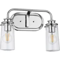 Kichler LED Wandlamp Braelyn | 2X E27 Max 40W | IP44 | Polished Chrome