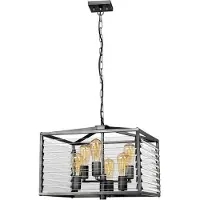 Elstead Lighting LED Hanglamp Louvre | 6X E27 Max 60W | Dimbaar | Painted Gunmetal