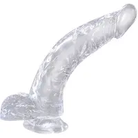King Cock Clear - Dildo met zuignap en balzak - 21,6 cm