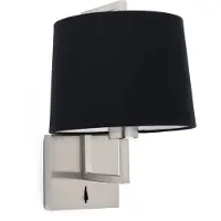 LOREFAR Frame - wandverlichting met schakelaar - 21,5 x 28 x 17,6 cm - zwart en mat nikkel