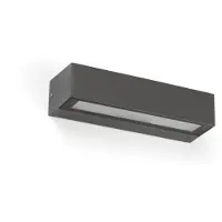 Faro Lako - wandverlichting - 22 x 7 x 4,8 cm - 8W LED incl. - IP65 - donkergrijs