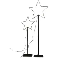 Intratuin Kerststerren Met Verlichting Zwart 30 X 2 X 125 Cm 2 Stuks