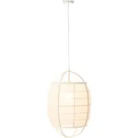 J-Line Hanging lamp ion linen/bamboo white small