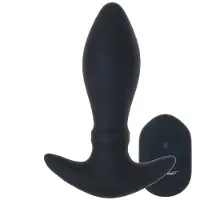 XR Brands Rim Slide - Sliding Ring Silicone Butt Plug - Black
