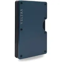 Veltra Wallet | Aluminium Pasjeshouder met RFID-bescherming – Moneyclip – 15 Pasjes – Verend Mechanisme – Mannen & Vrouwen - Antracietblauw