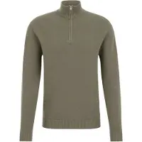 We fashion - Heren Regular fit trui met quarter-zip - Regular fit - Legergroen - Katoen - Maat: XXXL