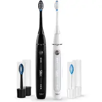 Silk'n SonicYou Elektrische Tandenborstels Geschenkset - 2 stuks met 2 opzetborstels - Cadeau-idee - Wit & Zwart