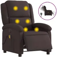 vidaXL Massagestoel elektrisch verstelbaar stof donkerbruin