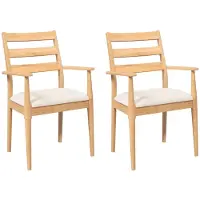 vidaXL Eetkamerstoelen met kussens 2 stuks massief hout rubber