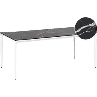 Beliani SOVARETO - Tuintafel - Wit/Zwart - HPL/Aluminium/marmer